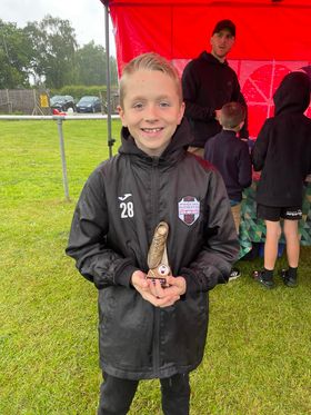 Riley has been awarded a Blue Peter style active award. Riley has just finished a fantastic season with the Ipswich Vale Exiles. His second with them & enjoyed presentation day on Saturday. Today he's off enjoying soccer school with Ipswich Town Foundation honing those skills...