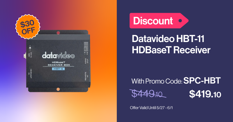 Deal of the week: Datavideo HDBaseT Receiver on sale for $419.10 with promo code SPC-HBT bit.ly/3WRmpUp #Datavideo #Dealoftheweek