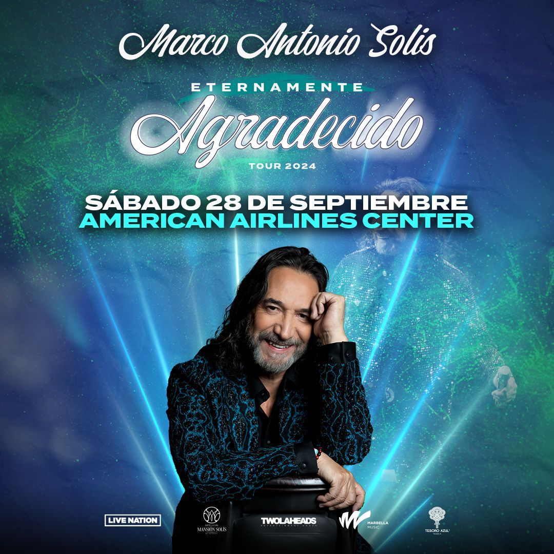 Marco Antonio Solís invites you to spend the best night of your life at American Airlines Center with his Eternamente Agradecido World Tour 2024. Tickets on sale Friday May 31 @ 10am local.