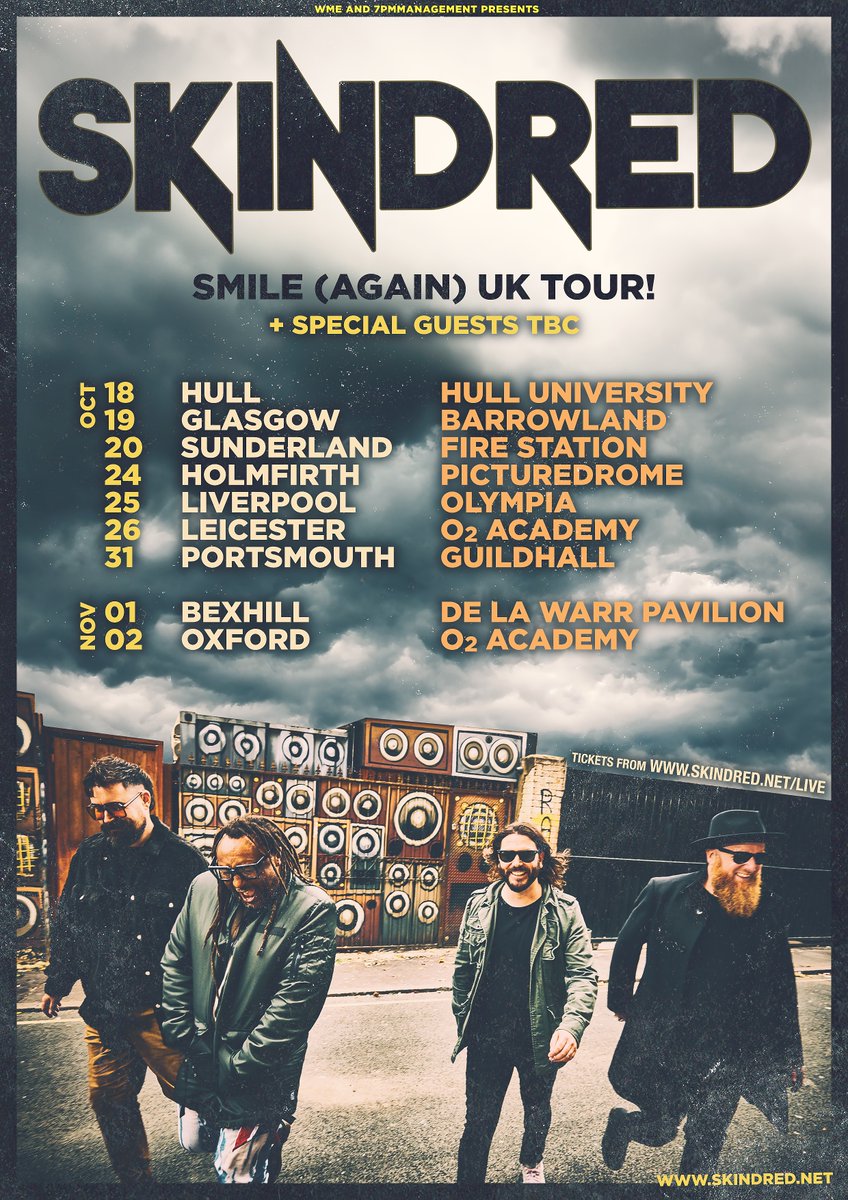 Smile (Again) UK Tour. Grab tickets now from skindred.net/#liveline