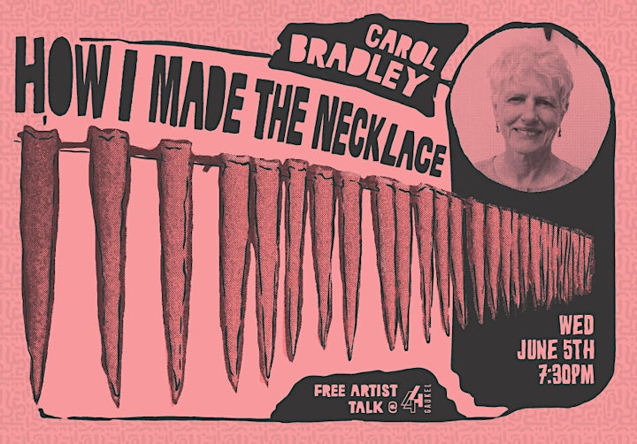 🎨 Join us for an artist talk with Carol Bradley, creator of 'The Necklace' at Kitchener City Hall! 🏛️✨ 🗓️ Wednesday, June 5 · 7 - 9pm 📍 44 Gaukel Creative Workspace Limited space, so get your free ticket now! 🎟️ bit.ly/3x0qevJ
