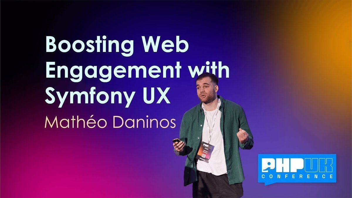 PHPUKConference's tweet image. Are you looking to boost web engagement with Symfony UX?

@matheodaninos delivered a talk at #phpuk24 back in February and delved into the power of Symfony UX to significantly enhance user experience in your projects.

Watch it here - buff.ly/4do7k2t

#php #phpc #symfony