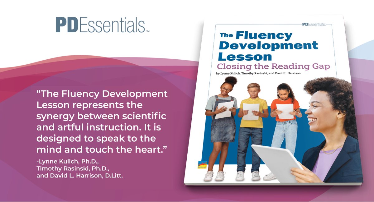 Our latest professional learning book is out now! Written by Lynne Kulich, @TimRasinski1, and David L. Harrison, 'The Fluency Development Lesson: Closing the Reading Gap' brings the science and art of reading fluency to life in your classroom! Order→ hubs.ly/Q02ykq5H0