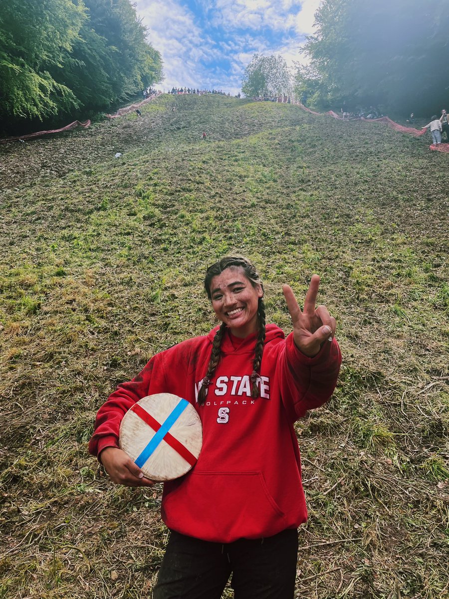 Abby Lampe is on a roll. 🏆🧀

Wolfpack, you’re looking at the TWO-TIME WORLD CHAMPION of the Cooper’s Hill Cheese Rolling Competition in Gloucestershire, England. 👏

“I wanted to compete again to bring back the title to the U.S.”