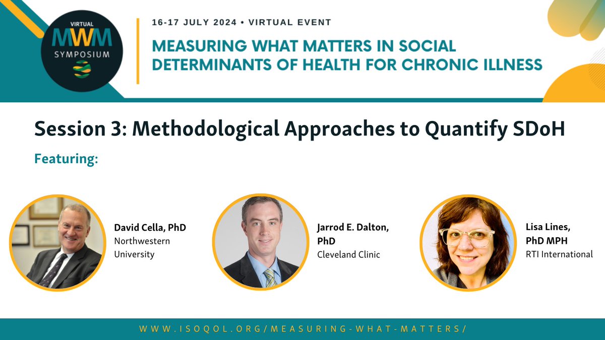The third session of the 2024 #MWMsymposium will address methodological approaches to measuring #SDoH. 

Featuring speakers from @NUFeinbergMed, @CCLRI, and @RTI_Intl.

Learn more: ow.ly/xUmW50RRoBY