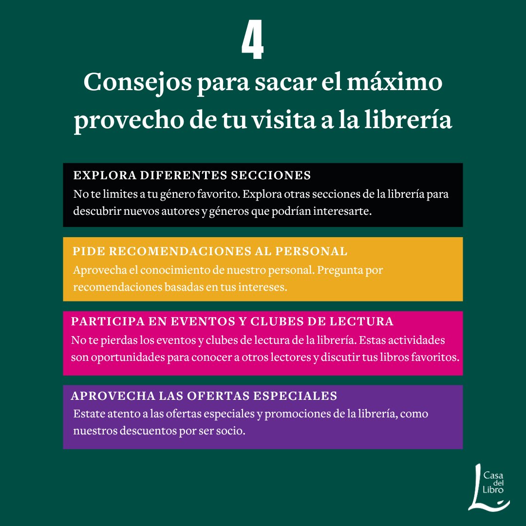 ¡Descubre cómo aprovechar al máximo tu visita a la librería con estos 4 consejos! 📚✨