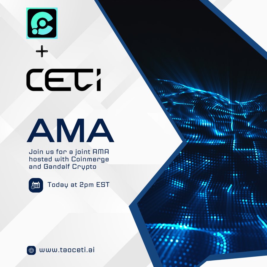 Reminder! Join us today at 2pm EST as we are hosted by @coinmerge and @gandalfcryptto for a join #AMA :)  x.com/i/spaces/1BdxY… #crypto #blockchain #ai