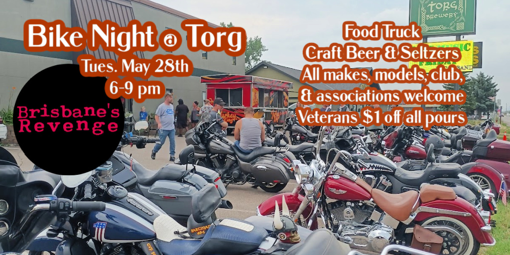 Wrap up Memorial Day Weekend with just one more ride. TONIGHT is Bike Night at @TorgBrewery! 
A portion of the proceeds benefit @Op_homefront
ow.ly/r3hr50RLbtk
#bikenight #motorcyle #motorcylelife #veterans #motorcycleride #cvma #operationhomefront