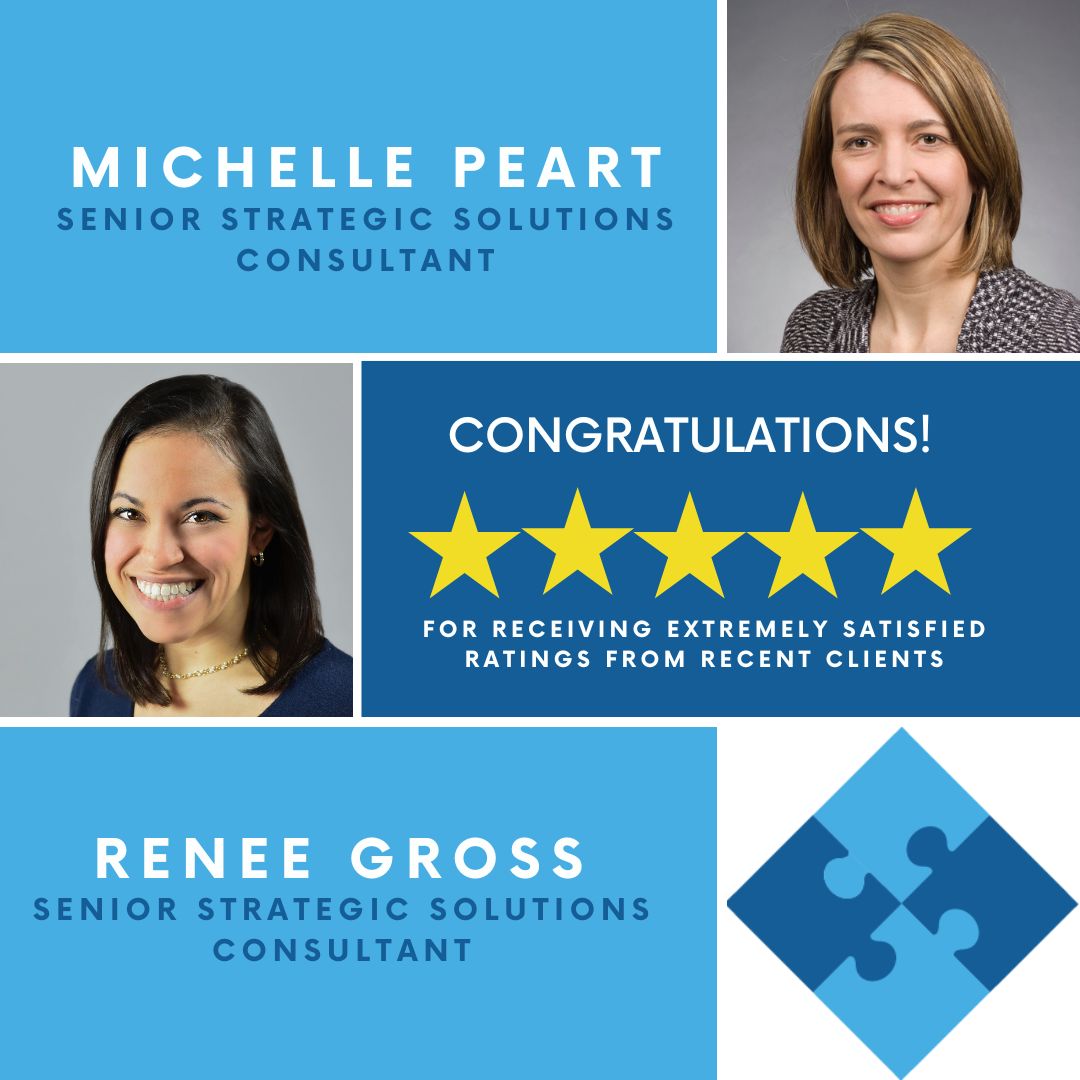 We are so excited to congratulate two of our fabulous Strategic Services Solution Consultants for their recognition with 5-star reviews by their recent clients!  
Find out how our strategic services team can help you! ow.ly/3M9450RUbY4
