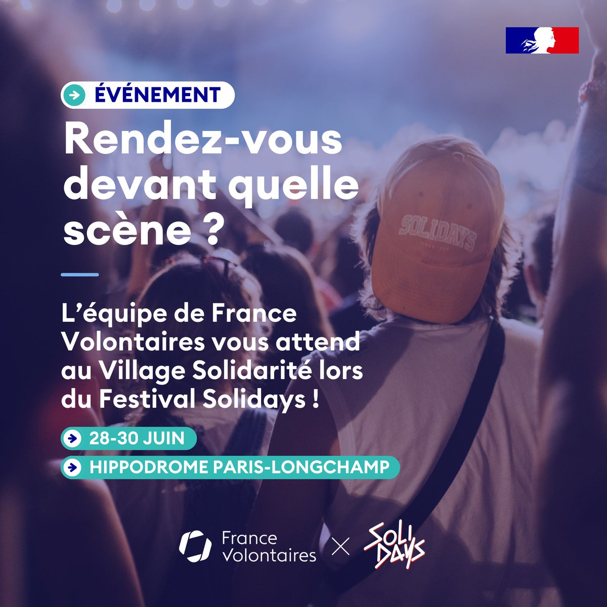 🌞🎉 La saison des festivals est lancée ! L'équipe de France Volontaire se réjouit de participer à l'édition 2024 de <a href="/Solidays/">Solidays</a> - Rendez-vous au Village Solidarité du 28 au 30 juin 👉 shorturl.at/Yz88d