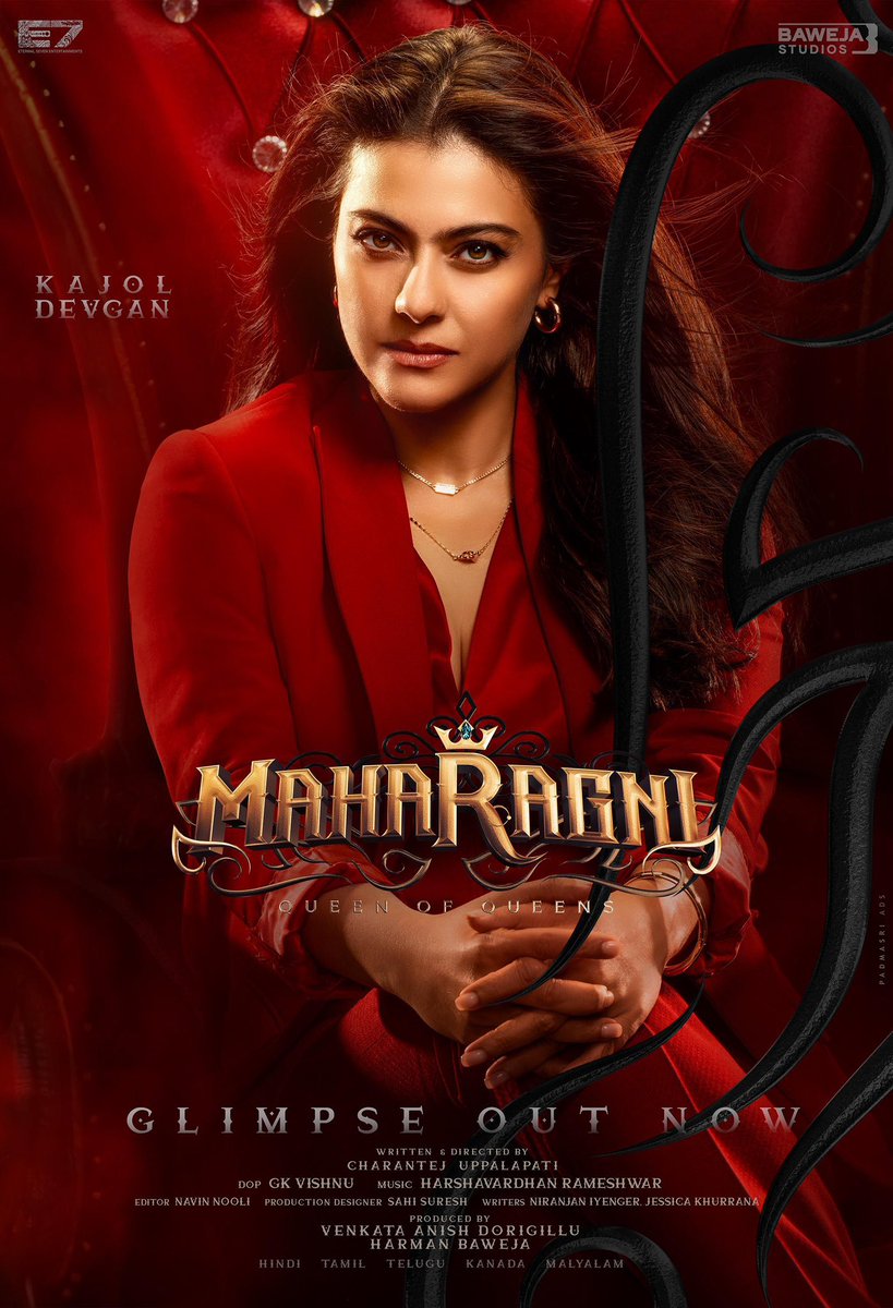 #Kajol and #PrabhuDheva reunite after 27 years for #Telugu filmmaker #CharanTejUppalapati’s #Hindi directorial debut… Titled #MahaRagni: Queen Of Queens.

First shooting schedule of this mass entertainer has been completed.

Produced by Venkata Anish Dorigillu and Harman Baweja,