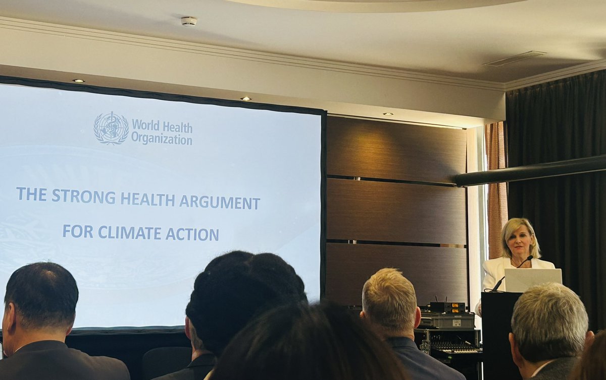 Laeti_Sieffert's tweet photo. To implement the #healthargument of #climateaction, @DrMariaNeira emphasizes the need for:
โ
health systems better #prepared, resilient
โ
#lowcarbon society - including #energy, #foodsystems, #urbanplanning transitions
โ
commitment from #healthsector
#WHA77 #GHF2024 @TheGPMB https://t.co/P0vw8uHwTD