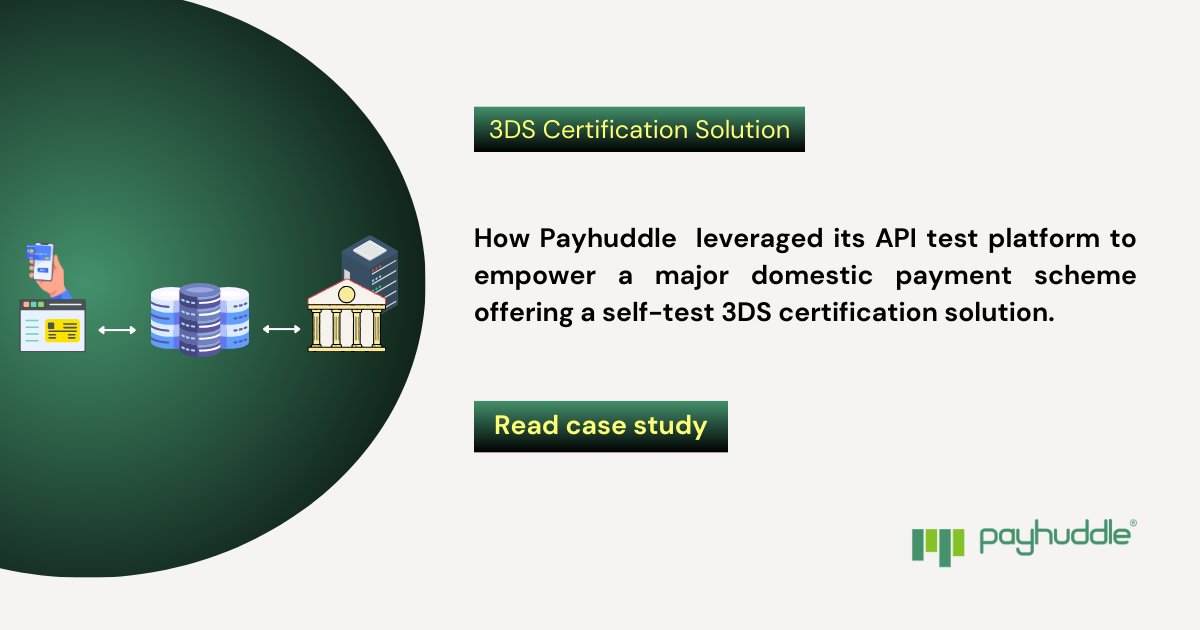 How Payhuddle leveraged its API test platform to empower a major domestic payment scheme offering a self-test 3DS certification solution

Read the case study ▶️ lnkd.in/gaZ9KnCC

#3ds #3dssolution #acs #apitesting #emv #paytech #paymentsolutions #paymentsinnovation #pos