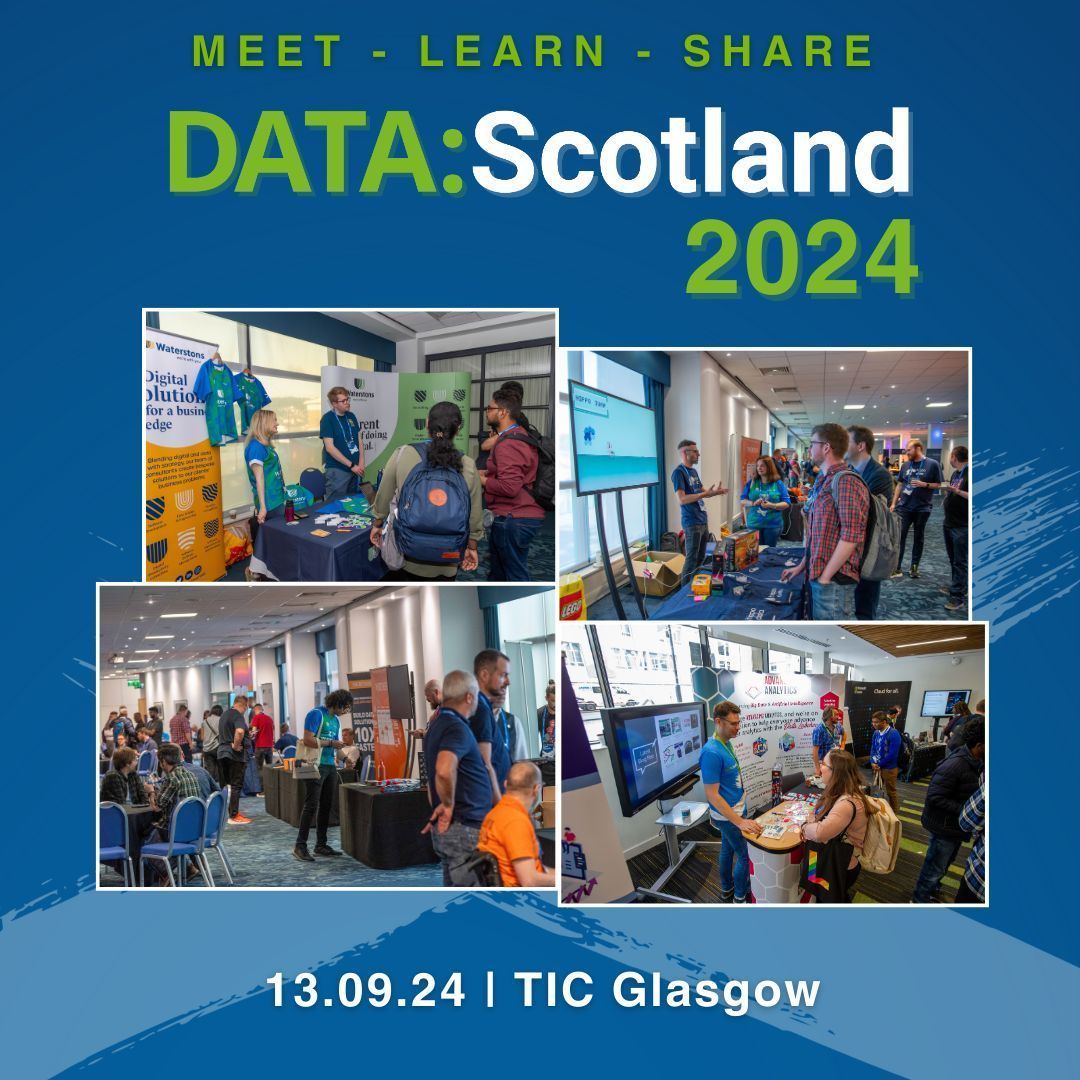 #DataScotland2024 is the largest FREE data community conference in the UK! 💚💙

Showcase your brand and offerings to a diverse audience of data enthusiasts and professionals from over 300 orgs across the UK.
Contact us at theteam@datascotland.org for info on our sponsor packages