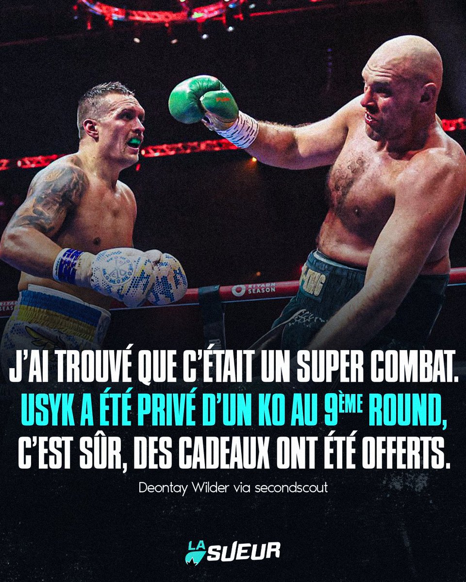 Deontay Wilder pense qu'Oleksandr Usyk aurait mis KO Tyson Fury si l'arbitre n'était pas intervenu. 💥