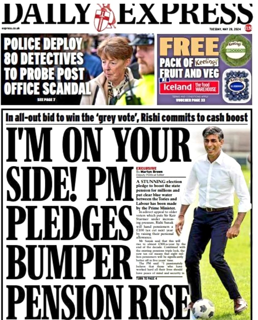 It's a good job nobody at the #DailyExpress can add up, given its claim that the princely sum of £100 a year rise  could could possibly be labelled 'bumper' for hard pressed pensioners! 

Absolutely brain dead!

#Pensions #oldagepension #Pension #ToriesDestroyingOurCountry