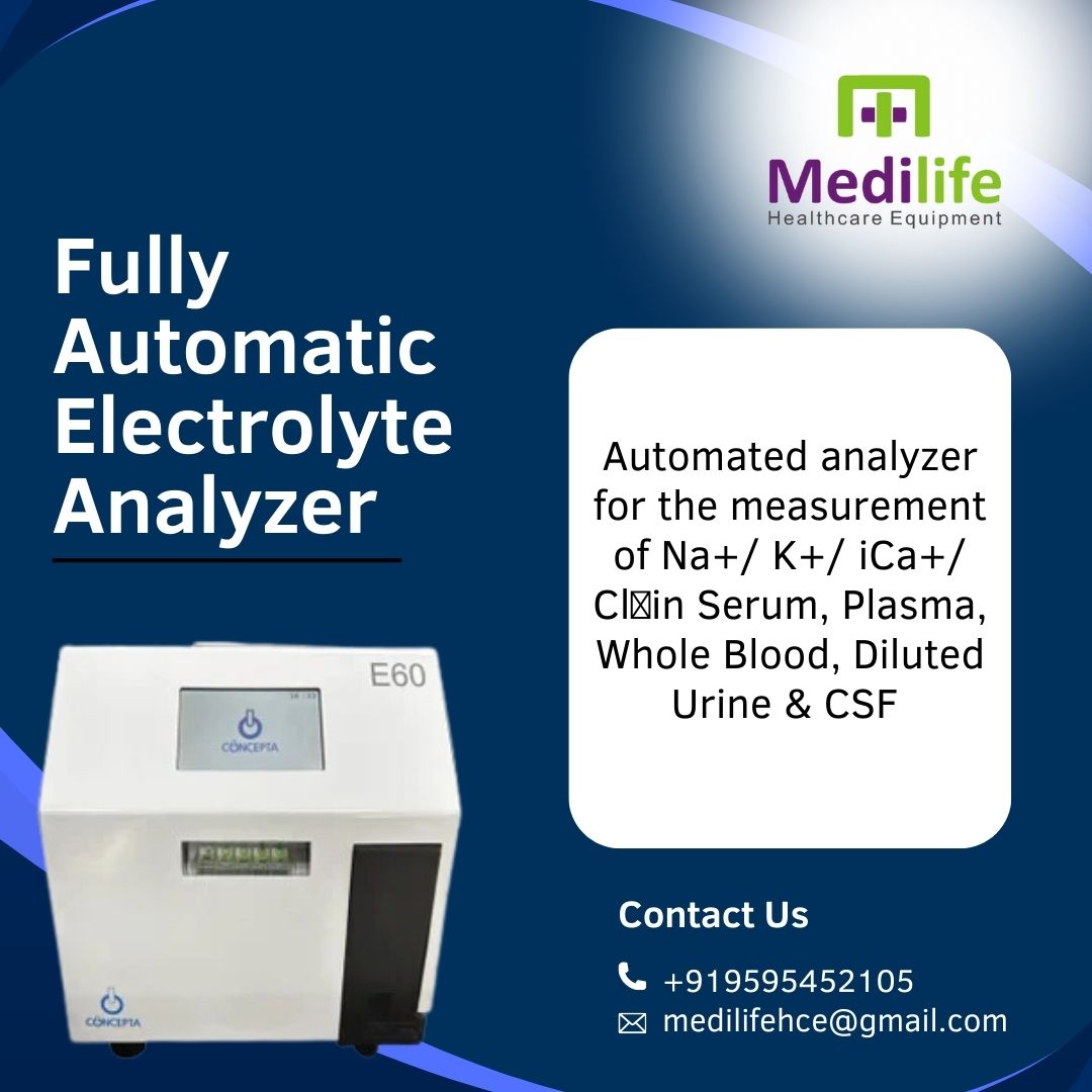 Medilifemktg's tweet image. Fully Automatic Electrolyte Analyzer | Medilife Healthcare Equipment
Automated analyzer for the measurement of Na+/ K+/ iCa+/ Cl[1]in Serum, Plasma, Whole Blood, Diluted Urine &amp;amp; CSF
Call To Find Out More on  whatsapp /call on : +919595452105 / +919112092002
#ElectrolyteAnalyzer