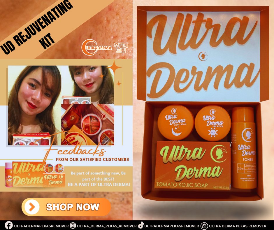 🧡🧡Ultra Derma🧡🧡
🧡Skin Rejuvenating Kit 🧡
#ultradermapekastoner
#ultradermatrio
#ultradermaduo
#ultradermatomatokojicsoap
#ultradermapekascreamremover
#ultradermapekascream
#FDAapprovedProduct
#dermatologisttested
#Skincare
#Beauty
#SkinCareRoutine
#HealthySkin
#GlowingSkin