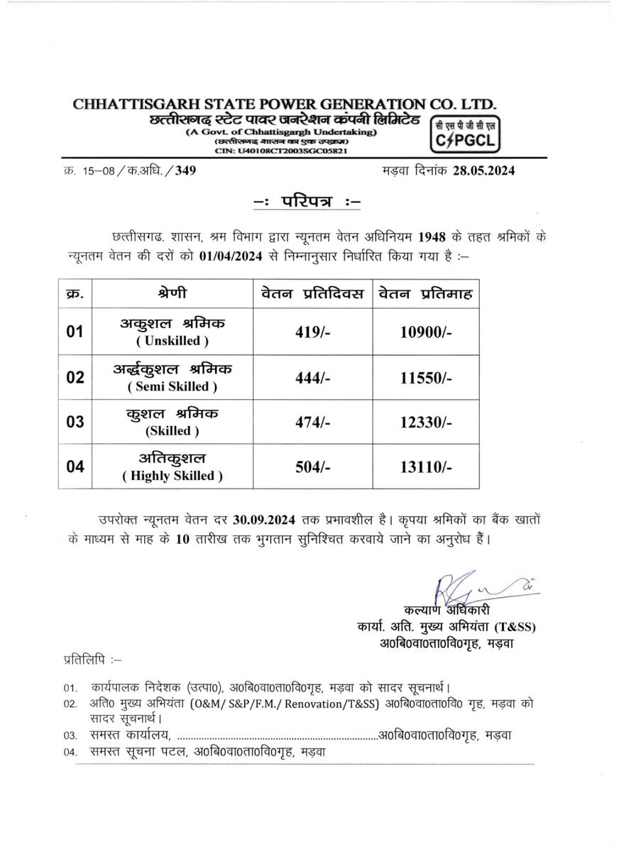 वाह रे दोगला सरकार आऊ अधिकारी हो तोहर बर हर प्रकार के छूट आऊ पेमेंट में बढ़ोतरी आऊ हम मजदूर आदमी मन बर बस 10 रुपया बढ़ाए । छत्तीसगढ़ कभो बढ़िया नई हो सके। जय जोहार @drramansingh @vijaysharmacg @ArunSao3 @vishnudsai @brijmohan_ag @DPRChhattisgarh @GadpaleRavi @chumman43878375