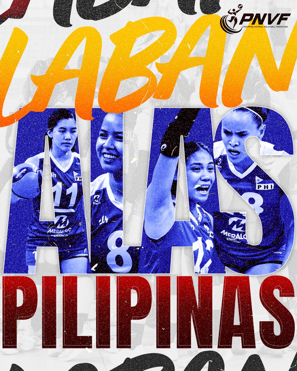 LABAN, ALAS! LABAN, PILIPINAS! Iparating natin ang ating pinakamalakas na pagsuporta sa ating pambansang volleyball team, ang ALAS PILIPINAS! 🇵🇭