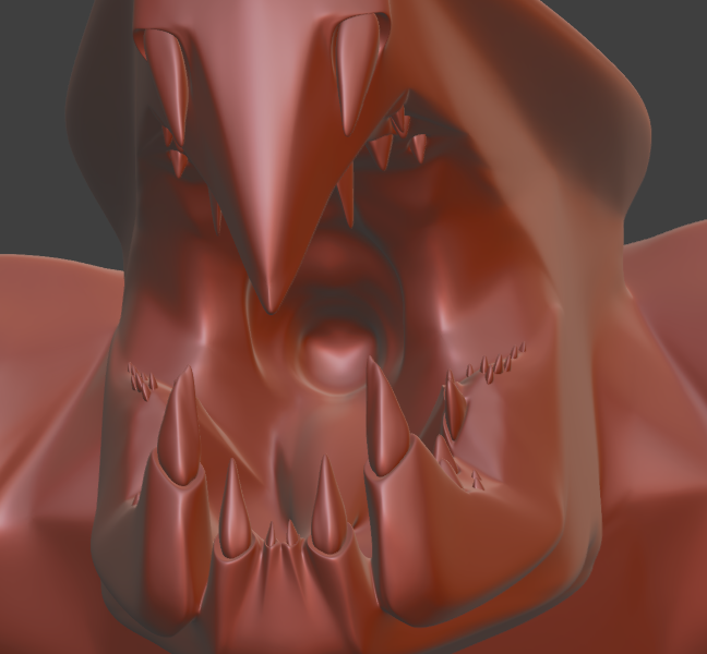 Sculpting a throat into the femuto so it has more depth to it.