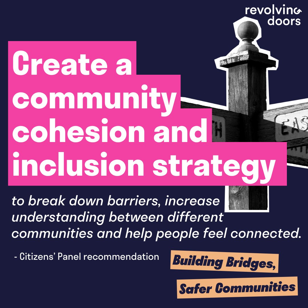 💡 When the Building Bridges, Safer Communities citizens' panel convened to rank their recommendations for policing and safety in Liverpool, community cohesion featured heavily.

The third of their highest ranked recommendations was a community cohesion and inclusion strategy.