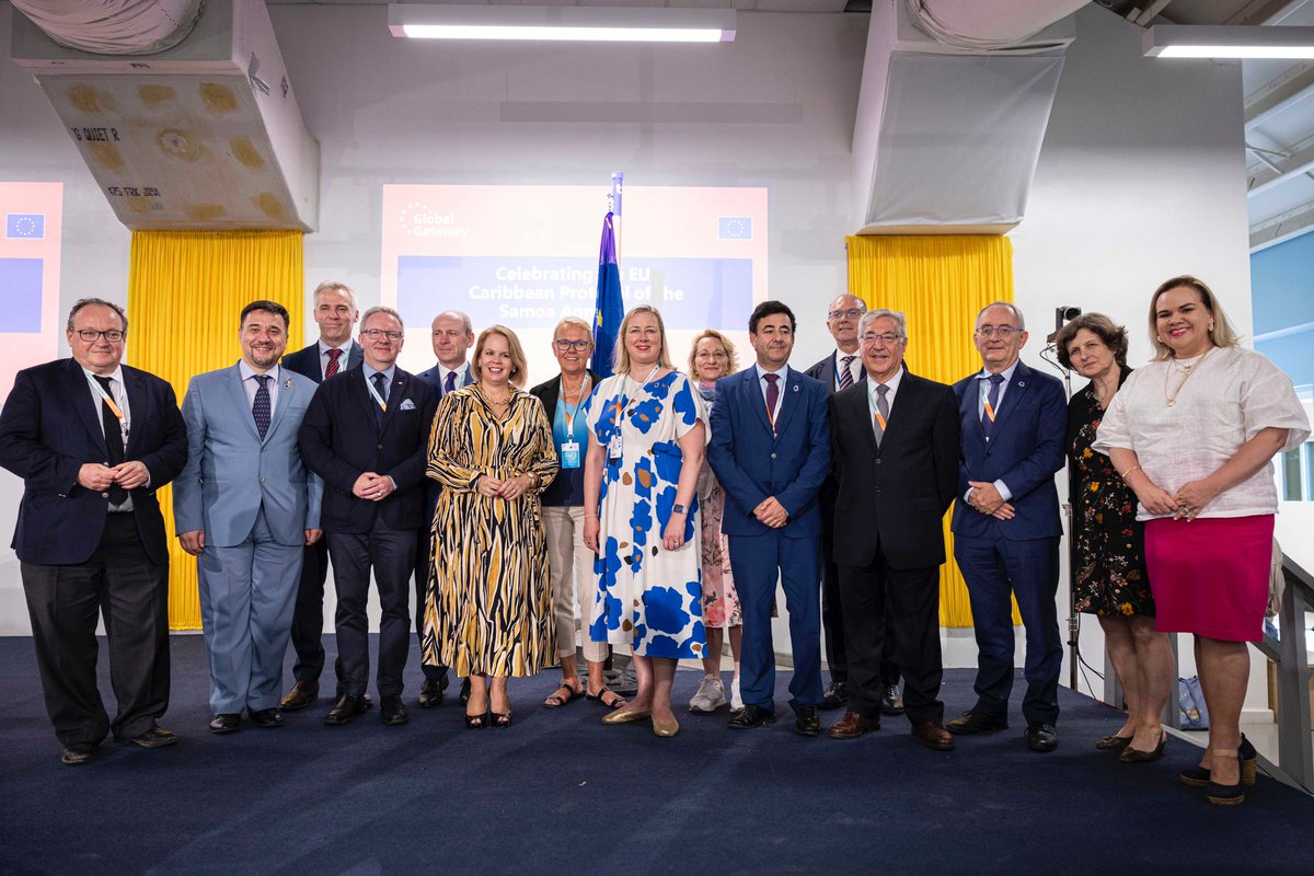 StS for Foreign Affairs and Cooperation of 🇵🇹, Nuno Sampaio, joined EU 🇪🇺 colleagues today at #SIDS4 for a #TeamEurope meeting in celebration of the Caribbean Protocol of the Samoa Agreement and the #GlobalGateway Investment Agenda to strengthen EU-Caribbean relations