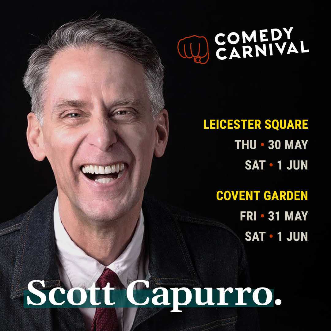 International stand up comedy this Thursday, featuring Perrier Award winner @scottcapurro, comedian and rapper @jesterjacobs, #TimHill, @IAmJamesEllis, @gracejarvisohno and the entertaining #PeteGionis as MC.
🎟️ comedycarnival.co.uk/leicester-squa…
Doors 7pm-8pm. Show 8pm - 10:15pm.