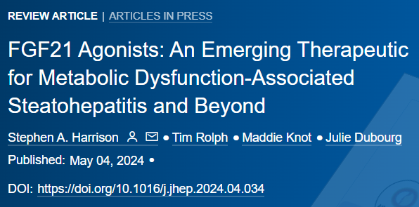 🆕REVIEW❕ FGF21 Agonists ➡️An Emerging Therapeutic for Metabolic Dysfunction-Associated Steatohepatitis and Beyond Full text here👉journal-of-hepatology.eu/article/S0168-… #LiverTwitter