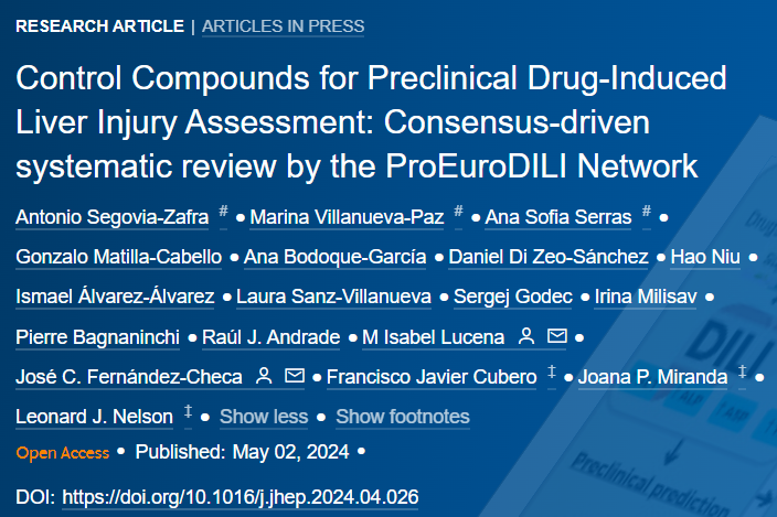 🆕Article in press❕ Control Compounds for Preclinical Drug-Induced Liver Injury Assessment: Consensus-driven systematic review by the ProEuroDILI Network #OpenAccess here👉journal-of-hepatology.eu/article/S0168-… @SDILI_Registry @segovia_zafra @easldhili #LiverTwitter