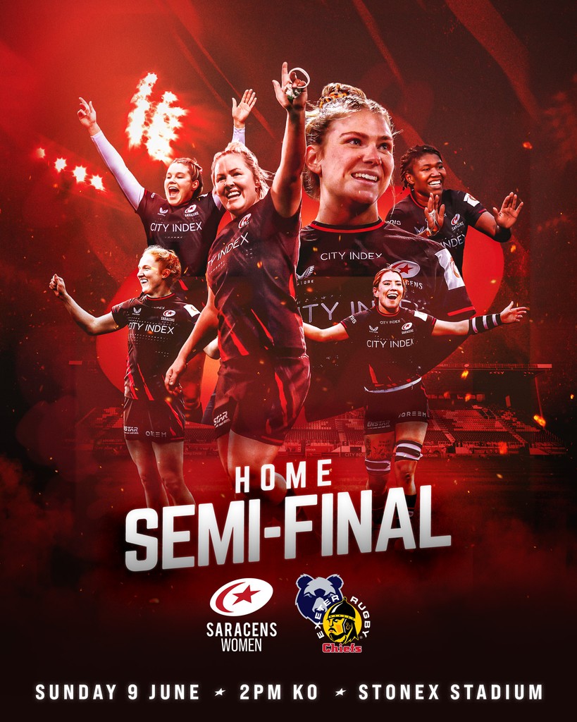 𝗦𝗲𝗺𝗶-𝗙𝗶𝗻𝗮𝗹 𝗧𝗶𝗰𝗸𝗲𝘁𝘀 𝗡𝗼𝘄 𝗼𝗻 𝗦𝗮𝗹𝗲 💫 Tickets for our Allianz @thePWR semi-final on 9️⃣ June are now on General Sale, starting from £5. 🎟️: bit.ly/3R2bSSl This match is included in your 23/24 Women's Seasonal Membership. #YourSaracens💫