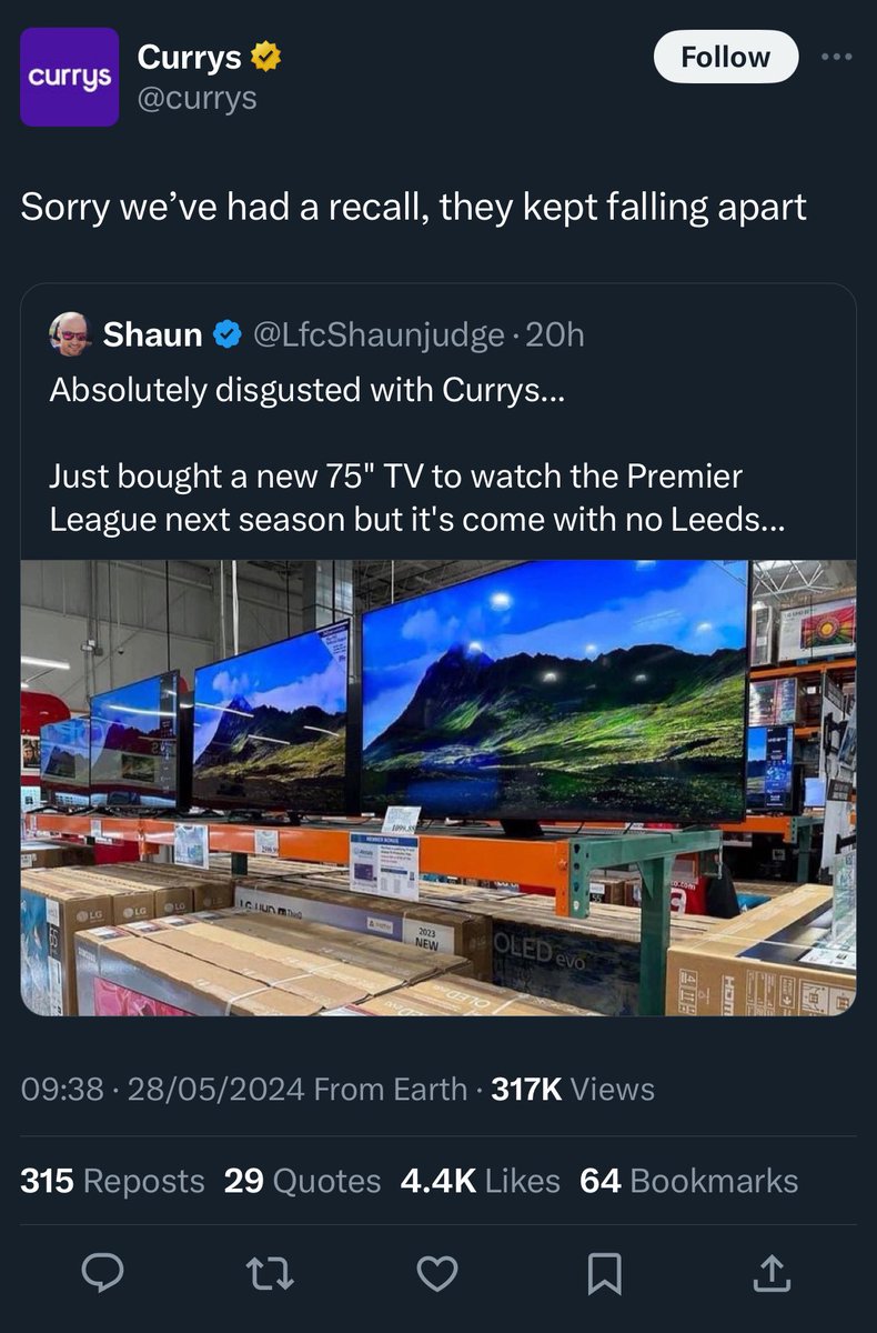 That’s savage from Currys #SaintsFC