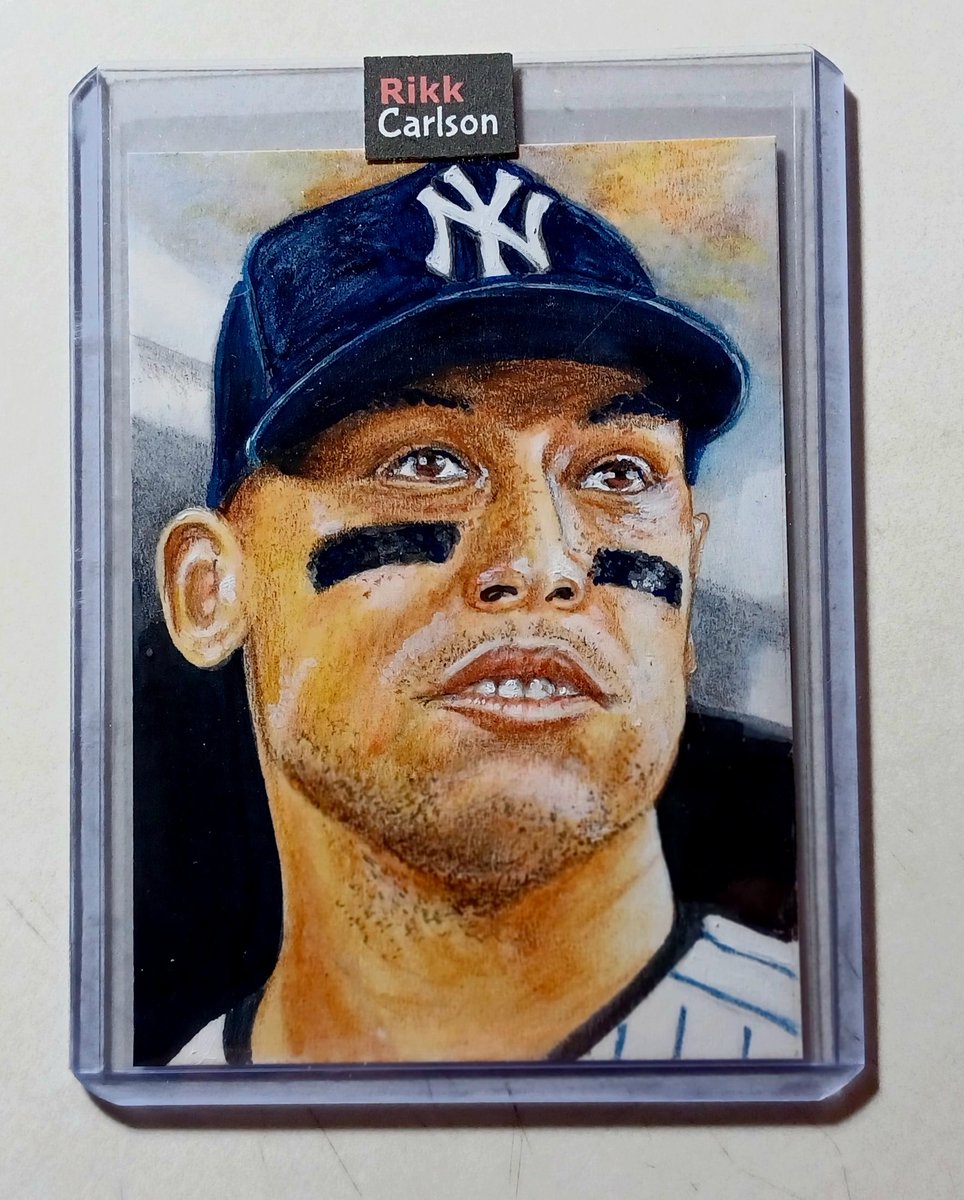 Hang em and bang em Judge...1/1 and hand drawn  #yankees #judge #sportsart @Topps