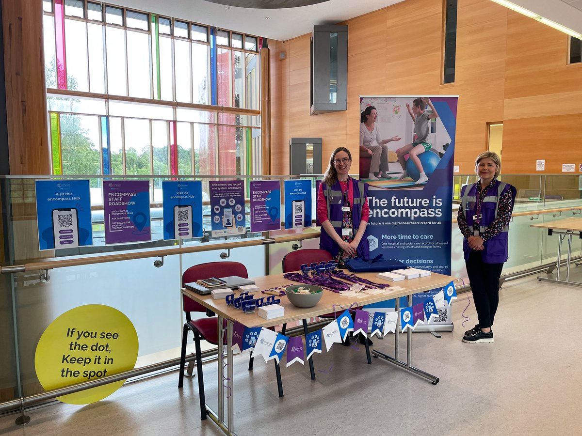 Day 4 of our #encompassNI staff roadshows. Pop by and speak to Sharon and Alison outside the canteen in South West Acute Hospital to learn more about our new single electronic patient care record coming to the Western Trust in 2025