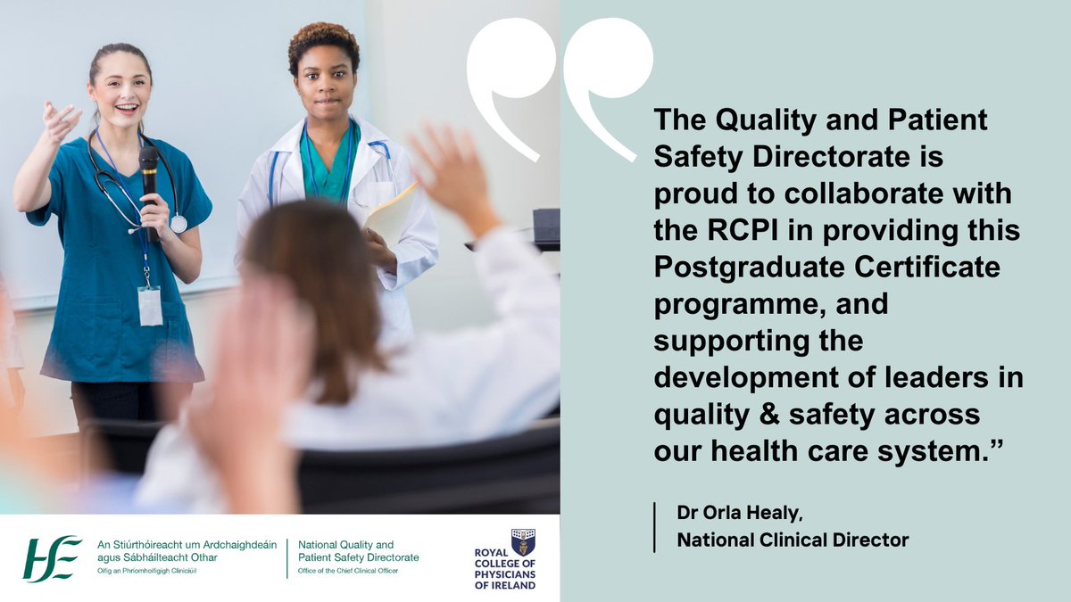 🚨Deadline extended! 14th June: Applications open for our FULLY funded Postgraduate Certificate in Quality Improvement Leadership in Healthcare⬇️ courses.rcpi.ie/product?catalo… Learn about: ⭐️quality improvement ⭐️implementation science ⭐️#patientsafety ⭐️enhanced leadership capacity