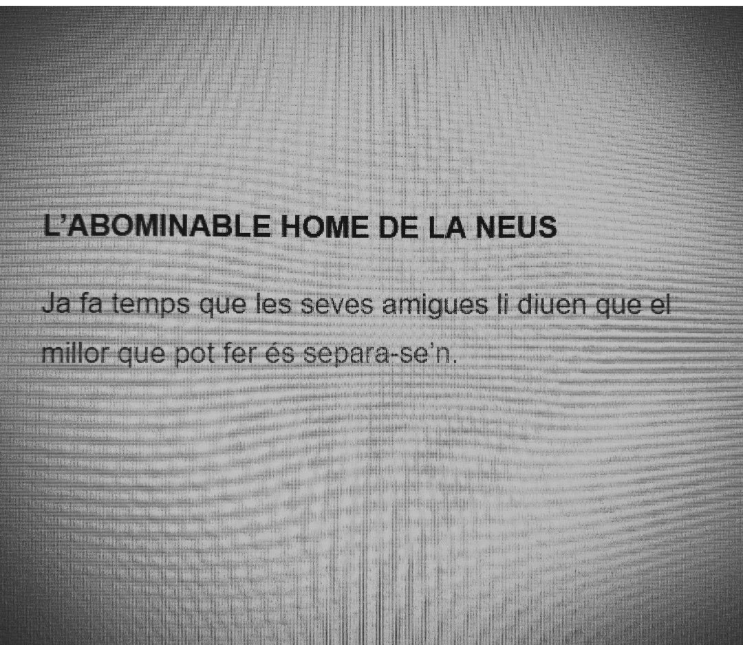 Litus90's tweet photo. #microrelats #microcontes #escriure #escriureencatalà #relatsencatalà #uncontecadadia #dia1529 #labomibablehomedelaneus #separarse https://t.co/WQDsZKo0Ei