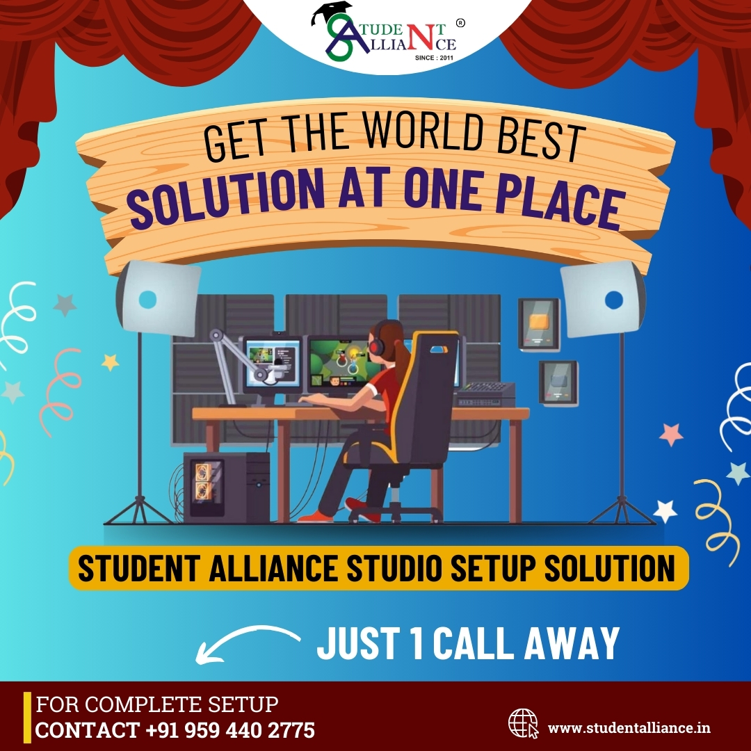 Unlock the best in one place with Student Alliance studio setup! 🌟 Elevate your production quality and streamline your workflow. #StudentAlliance #StudioSetup #BestSolution #TechInnovation #ContentCreation #ProfessionalStudio #EdTech