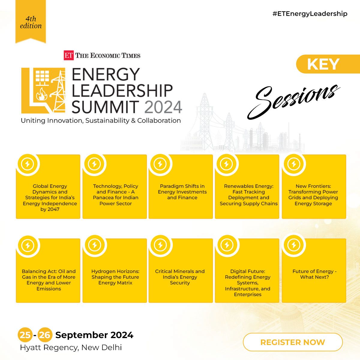 Join us at the #ETEnergyLeadership as global energy leaders converge to shape India's energy destiny! From 'Hydrogen Horizons' to 'Renewable Energy Deployment', we're exploring the future of energy. Register Now: bit.ly/3JFRjHl #ETEnergyWorld #EnergyLeadership #Summit