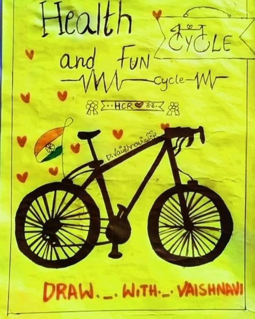 Thanks Vaishanavi for drawing 
#worldBicycleDay
#HyderabadcyclingRevolution
#CyclingCommunityofhyderabad