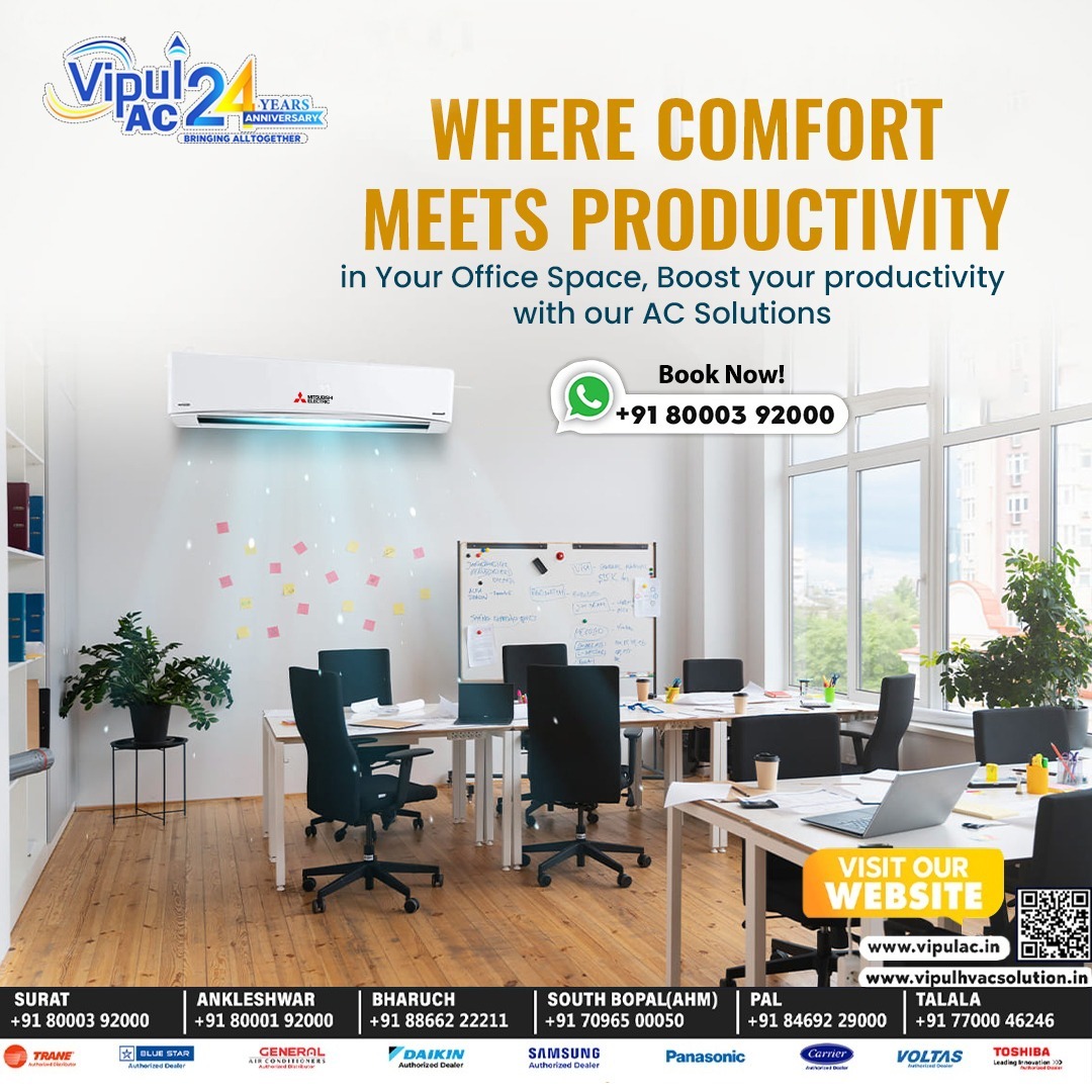 🔴 WHERE COMFORT MEETS PRODUCTIVITY
in Your Office Space, Boost your productivity with our AC Solutions

Contact Us :
📞+91 80003 92000

VISIT OUR WEBSITE
vipulhvacsolution.in
.
.
.
.
#vipulaircondition #acrepair #acmaintenance #hvacengineer #hvacrepair #chillermaintenence