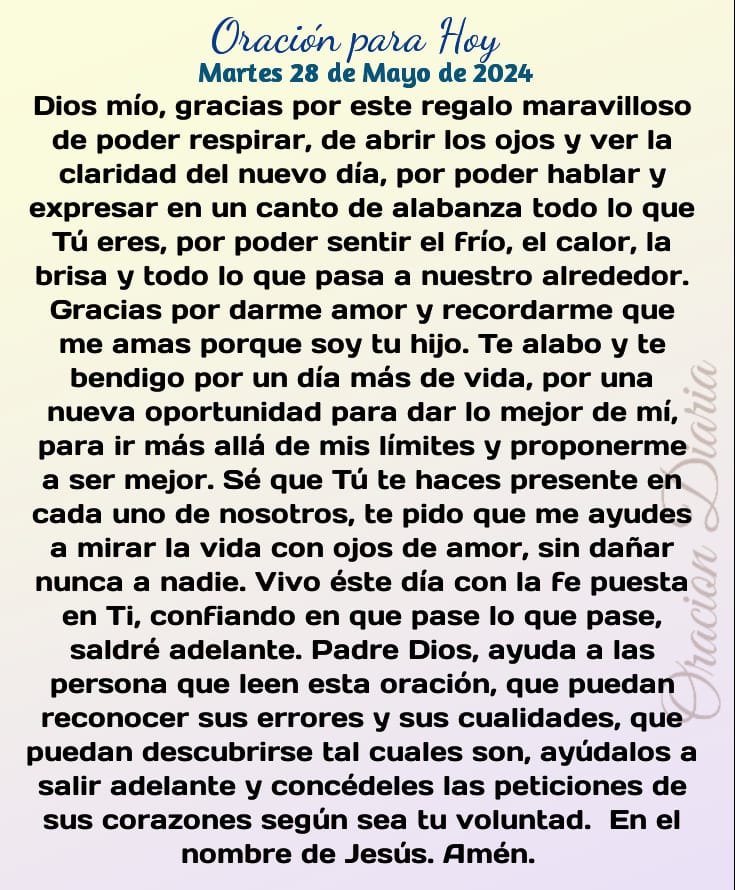 Oración Diaria®™ (@oracion_diaria) on Twitter photo 2024-05-28 09:59:14