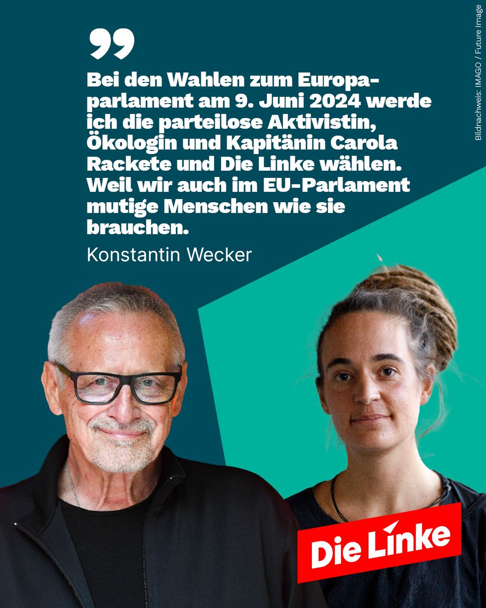 Der Liedermacher @Konstantinweck wählt @CaroRackete & #DieLinke. Denn wir brauchen mutige Menschen im EU-Parlament, die für Menschlichkeit & Menschenwürde kämpfen und sich der erstarkenden Rechten entgegenstellen! #nurmitlinks #wirwählenlinks #Europawahl
