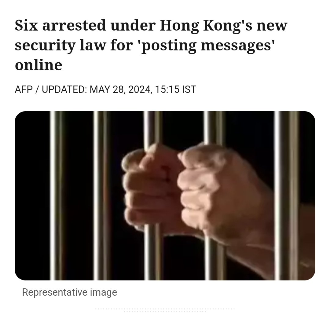 Social media has become a battleground for violence & threats. There's so many people out there threatening people here that the jails will be full if they do this in the U.S. 

Hong Kong's national security police arrested six people across the city on Tuesday under a newly