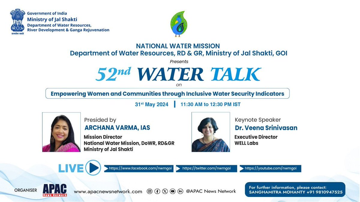 WELL Labs (@welllabs_org) on Twitter photo #EventAlert | <a href="/veenas_water/">Veena Srinivasan</a> will take part in the 52nd Water Talk on 'Empowering Women and Communities through Inclusive Water Security Indicators' on 31 May, from 11.30 am to 12.30 pm IST. #EventAlert | <a href="/veenas_water/">Veena Srinivasan</a> will take part in the 52nd Water Talk on 'Empowering Women and Communities through Inclusive Water Security Indicators' on 31 May, from 11.30 am to 12.30 pm IST.