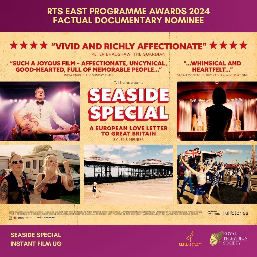 🥁 Drumroll please 🥁 We’re delighted to announce the nominees for the Factual - Documentary Award! ✨

Congratulations to “Being Kae Tempest” (Bohemia Films), “How the Holocaust Began” (Caravan Media) and “Seaside Special” (Instant Film UG). 🎬📽️🎞️

#rtseast #rtseastawards2024