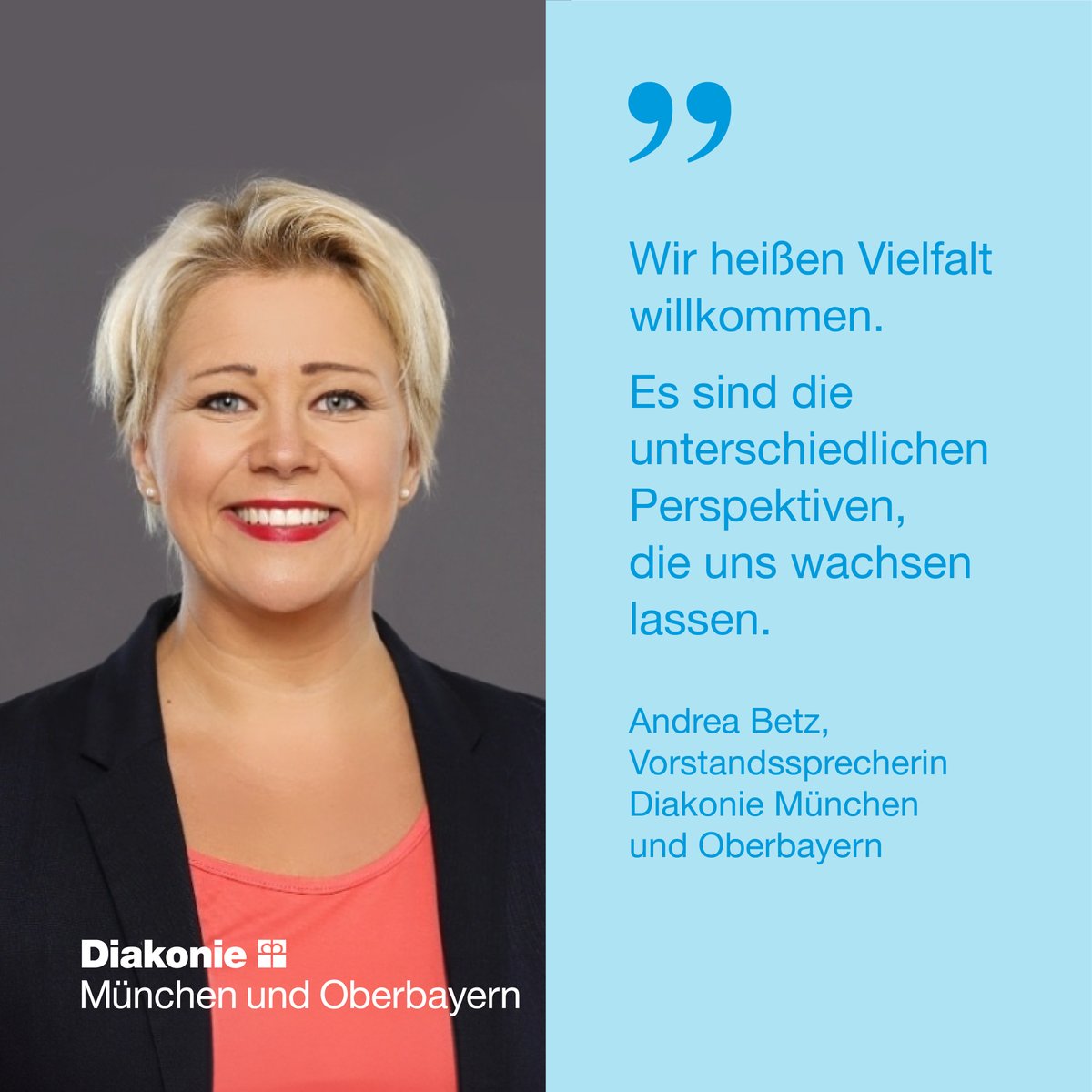 Heute ist Diversity Day! 
'Unsere Gesellschaft ist vielfältiger und differenzierter denn je', sagt Vorstandssprecherin Andrea Betz. 'Umso wichtiger ist der Einsatz für Vielfalt und für ein respektvolles und wertschätzendes Miteinander auch am Arbeitsplatz.'