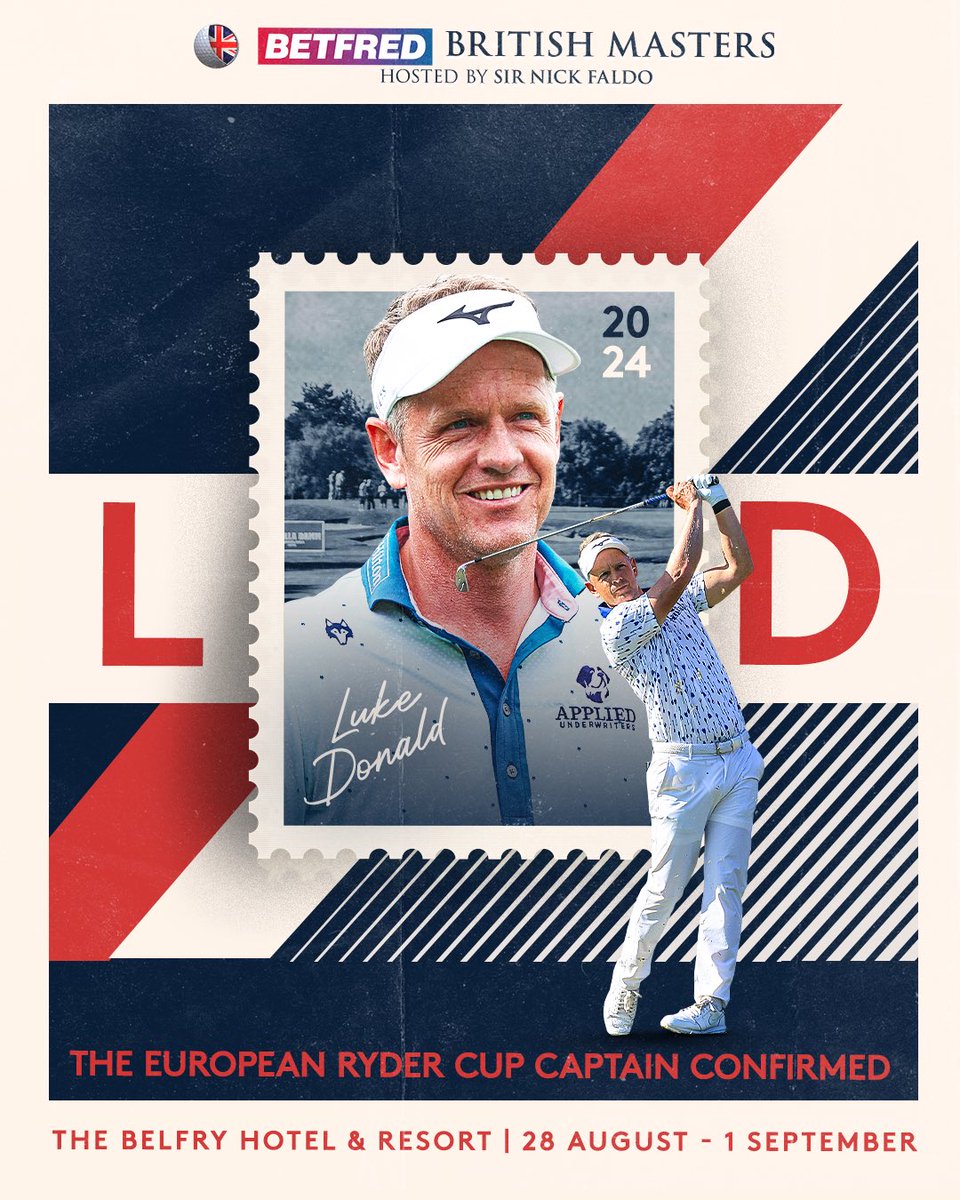 🗣️ Team Europe Captain, Luke Donald, makes his return to the #BetfredBritishMasters, following a historic Ryder Cup victory in Rome last year 🏆 👇 Tickets available here! 🎟️ etg.golf/donald