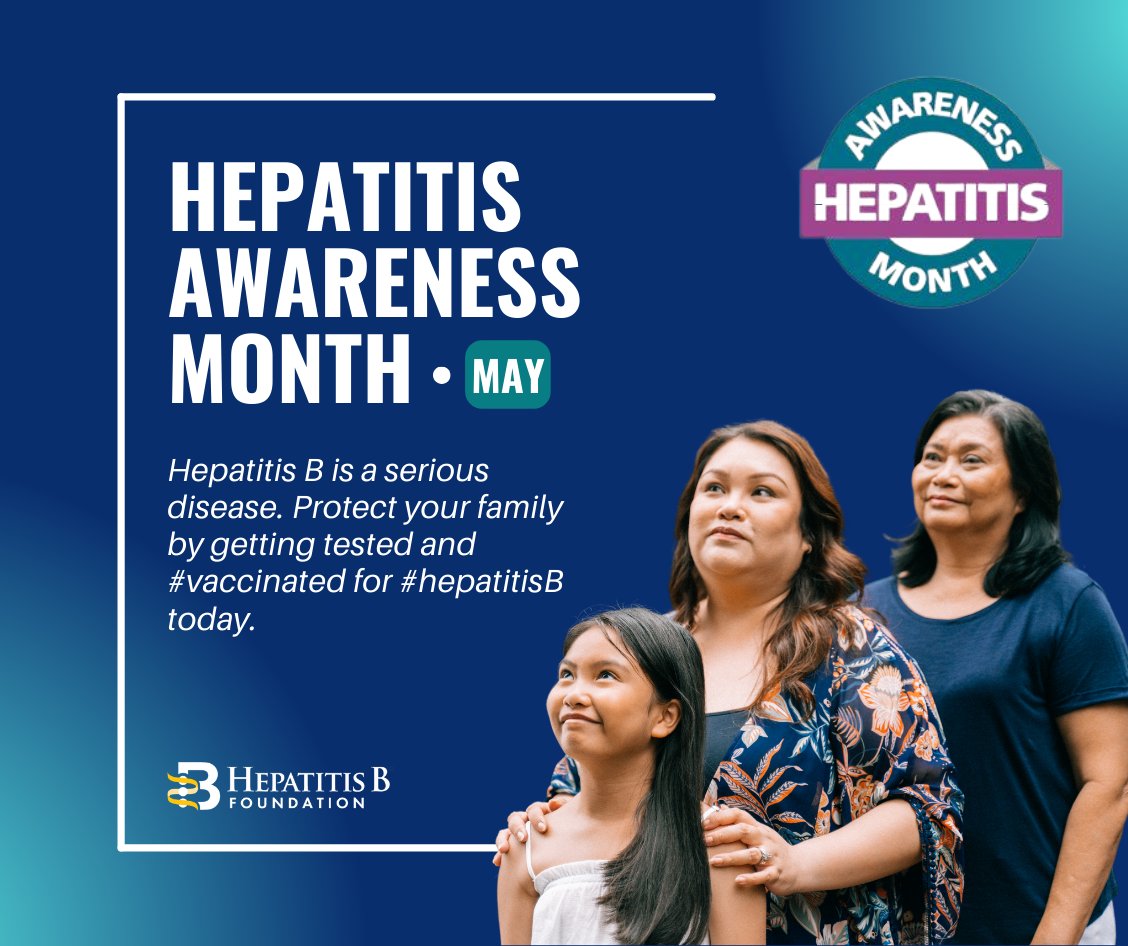 📢 Hepatitis B is a serious disease. Protect your family by getting tested 🩸and vaccinated 💉 for hepatitis B today. Visit the CDC’s Know Hepatitis B page to learn more about its testing, diagnosis, and treatment ➡️ go.usa.gov/xsxmA #HepatitisAwarenessMonth