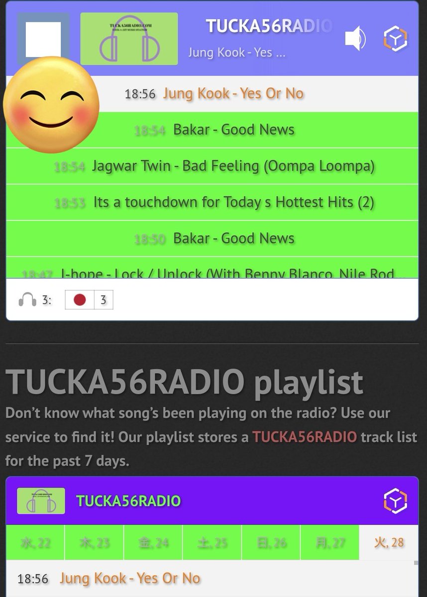 @RadioTucka56 𝐘𝐄𝐒 𝐎𝐑 𝐍𝐎～💓💞
Thank you @RadioTucka56 DJ Tucka56
 for playing my favorite song Yes or No by Jung Kook  on #1 #HitmusicStation #TUCKA56RADIO 
#EarlyMorningShow
 #BTSSpotlight