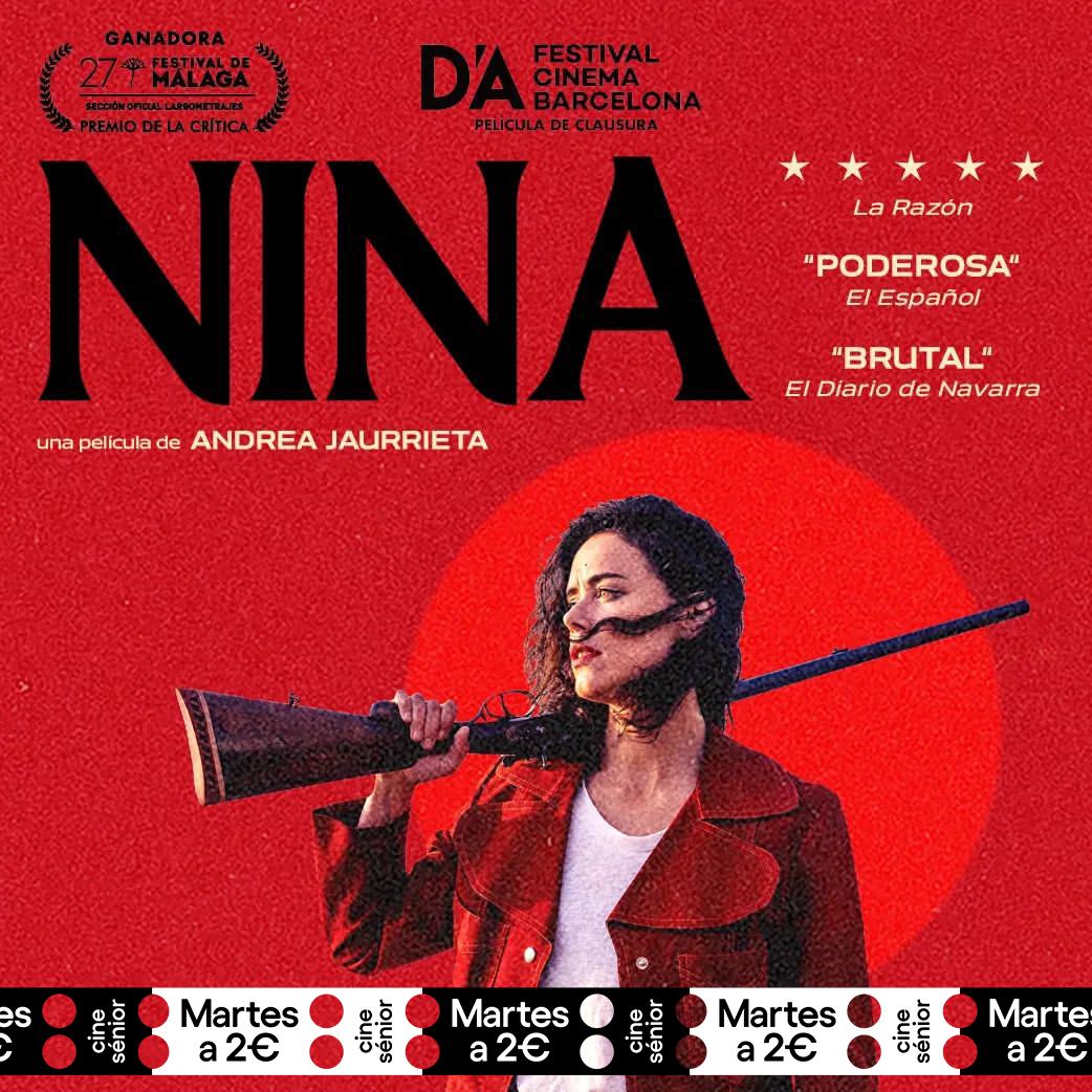 Si tienes +65 años, te esperamos en este #MARTESDECINE con una venganza teñida de rojo: #Nina, una furibunda vuelta a casa dirigida por #AndreaJaurrieta, ¡hoy por solo 2 €! Entradas 🎟️: ow.ly/shEa50RC4SU